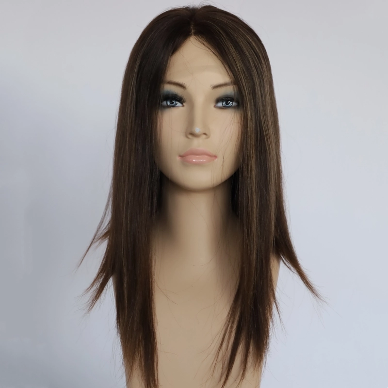 #4.30 lace top wig brazilian human hair unprocessed Cuticle Aligned kosher wigs  YR0056